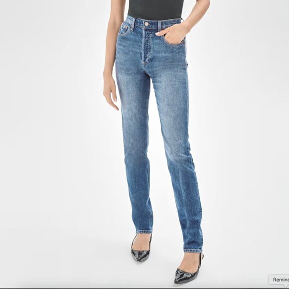 Aritzia Denim Forum The Yoko High Rise Slim Jeans Blue Wash Size 28 - Picture 1 of 9